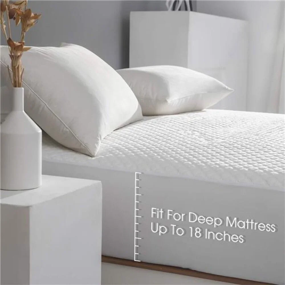King Size Waterproof Mattress Protector Rayon from Bamboo Fitted Mattress Pad